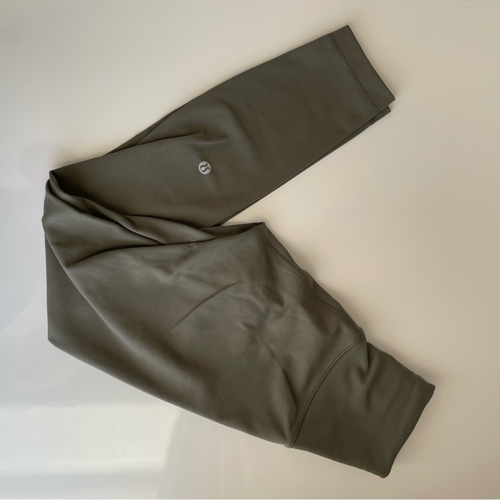 {lululemon} wunder train high rise 23” army green